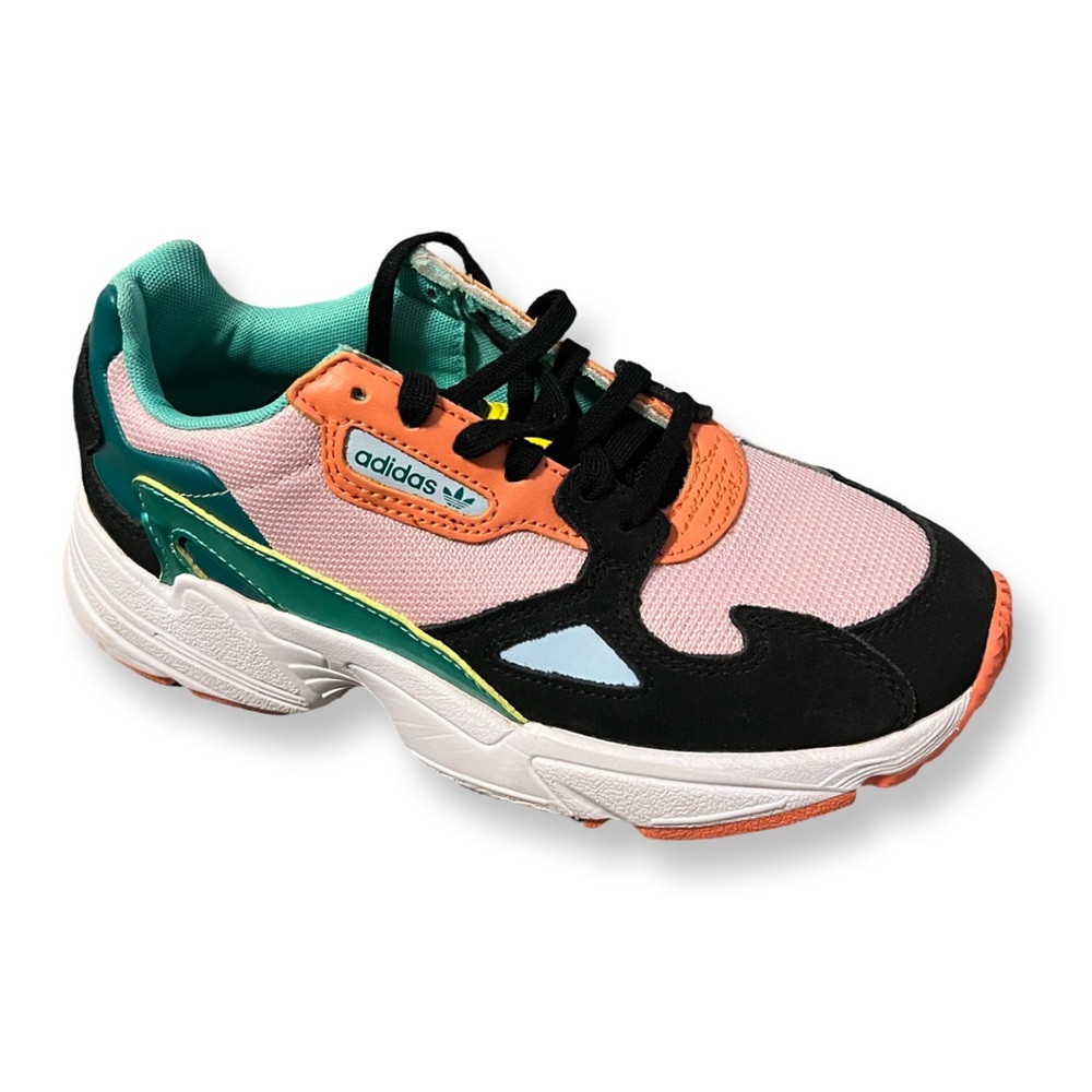 Adidas Falcon Women’s Sneakers in Black/Yellow/Pink